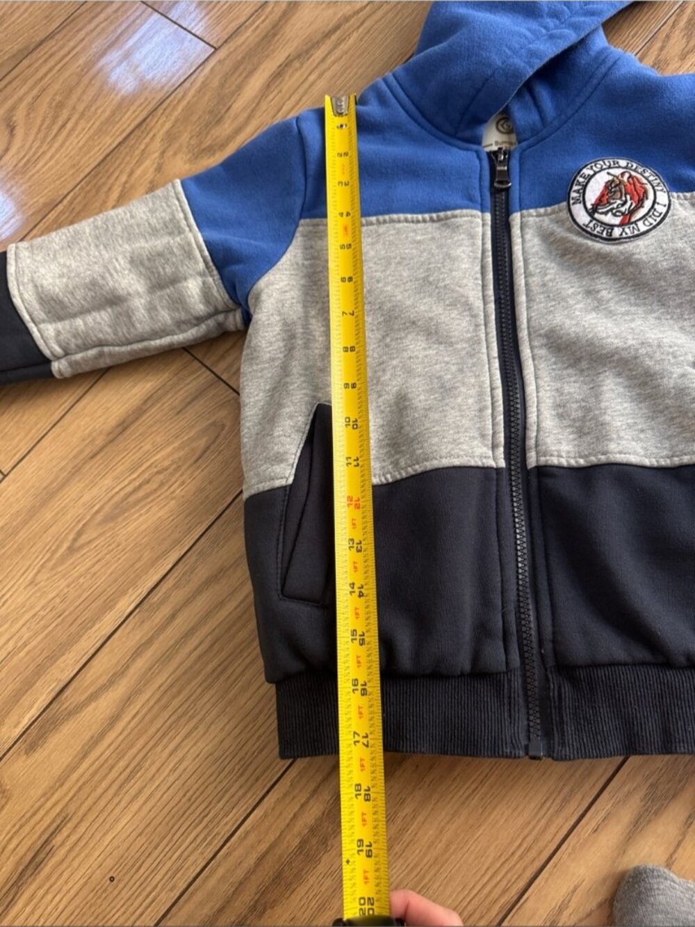 NEW! 5T Kids blue grey navy zip sherpa fleece - super warm - Picture 10 of 13